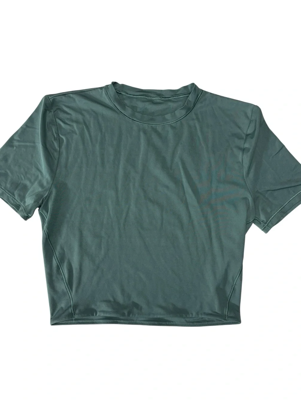 Lululemon Wundermost Ultra-Soft Nulu Crewneck Cropped T-Shirt Size XS Forest
